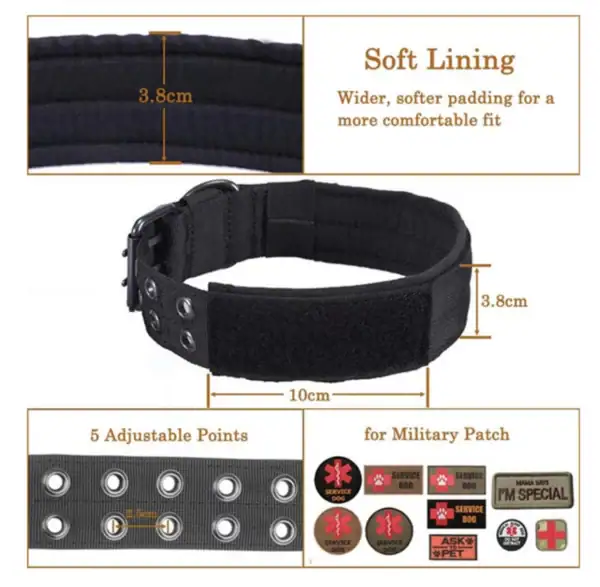 Heavy Duty Tactical Reflective Dog Collar - Image 4